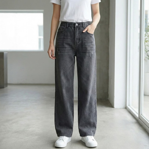 شلوار جین بگ پشت کمر کش