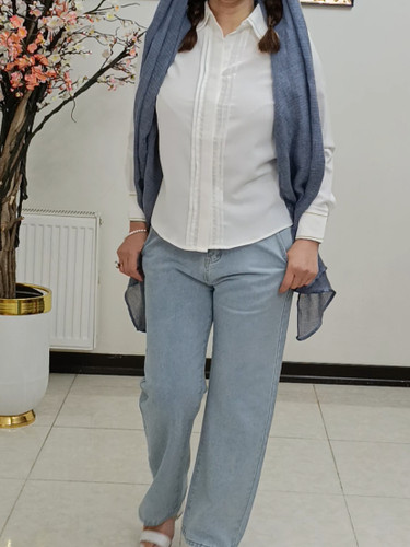 شومیز کرپ حریر وارداتی گلدوزی شده