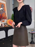 شومیز مشکی گیپوردوزی مجلسی وارداتی